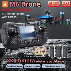 Xiaomi M6 Drone 4K Professional 스크린 5G WIFI 8K HD 카메라 공중 브러시리스 모터 FPV RC Quadcopter U