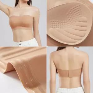 오프숄더  끈없는 여름 편한  탑 속옷    튜브탑 노와이어 흘러내림방지 슬림핏