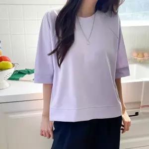 [다잇템] 여자 라글란 반소매 클래식 빅사이즈 언발 맨투맨