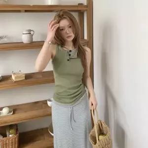 [다잇템] 여자 골지 슬림핏 쿨링 코튼 SS 나시