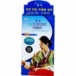 한방성분 흑색 염색크림 60g 트리트먼트 효과 두피진정 모발영양 집중케어