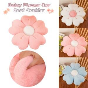 데이지 꽃 자동차 시트 쿠션 부드러운 플러시 베개 귀여운 꽃무늬 장식 해바라기 아늑한 카 매트 휴일 선물