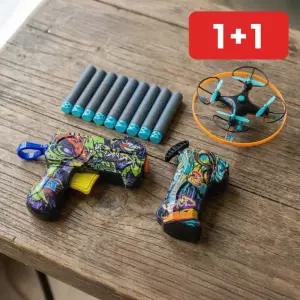 RC 미니 드론 슈팅건 어린이 생일선물 장난감총 남아 실내놀이  1+1