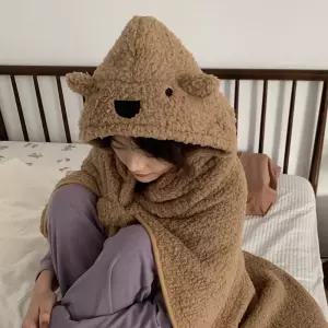 사무실 낮잠담요 망토담요 극세사담요 곰돌이 입는담요