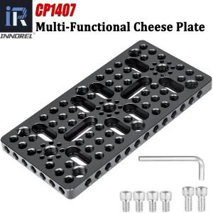 INNOREL CP1407 다기능 치즈 플레이트 14x7cm ARRI 위치 지정 구멍 포함 카메라 케이지 슬라이더용 1/4