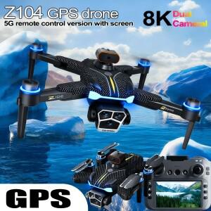 Z104 드론 카메라 8K HD 듀얼 5G 와이파이 FPV GPS 브러시리스 모터 장애물 회피 접이식 RC 쿼드콥터