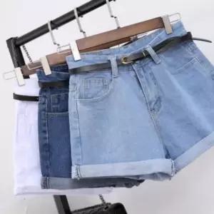 여름 데님 반바지 청반바지 핫팬츠 시원한 스타일 여성용 하이웨스트 하의 데일리룩 코디용 짧은 청바