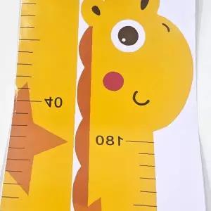 벽부착 동물 캐릭터 신장 측정 스티커 180cm 노란색 기린 디자인 아이방