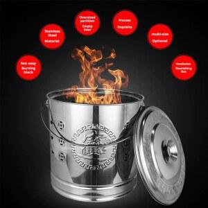 스테인리스 스틸 화로통 지폐 벽난로 전통적인 소각통 그릇 속이 화폐 금속 보물 보관용 가정용 야외