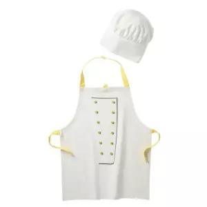 이케아 TOPPKLOCKA 톱클로카 어린이앞치마+요리사모자 화이트/옐로 803.008.15