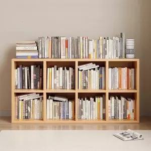 조립식 낮은 거실전면책장 원목 교구장 3단책장 전면 틈새 나무선반 거실 선반 리빙