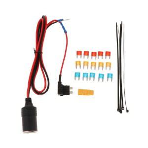 12V 자동차 라이터 퓨즈 홀더 추가 회로 탭 케이블 1미터 전자 박스 오토바이 보조 전원용