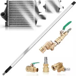 24인치 라디에이터 클리닝 완드 퀵 커넥터 트럭 RV 중장비 압력 세척기용 듀얼 워터 에어 블로우 건