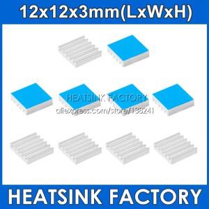 열양면 패드가있는 12x12x3mm / 알루미늄 냉각 방열판 적용 라디에이터
