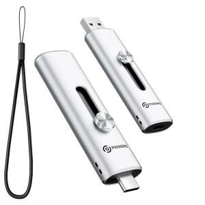 [미국배송] PHIXERO USB 드라이브 1TB 외장 SSD 최대 1100MB /S USB 3.2 GEN2 플래시 듀얼 포트 아이폰호환 ANDROID WINDOWS PC 및 노트북용 A & TYPE C가 포함된 휴대용 엄지 STICK