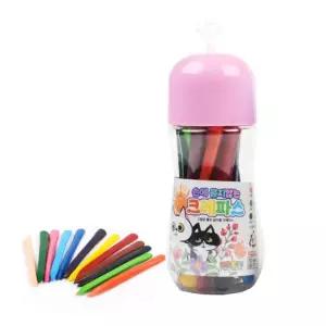 손에 묻지않는 12색 크레파스 택1 휴대용 미니 크레용 색칠공부