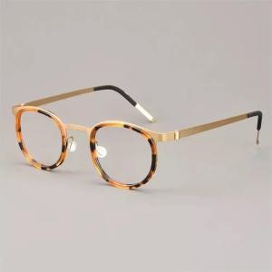 티타늄안경테 덴마크 초경량 레트로 라운드 클래식 패션 9704 디자인 여성 남성 스크루리