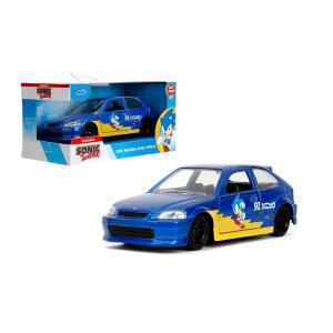자다 토이즈 소닉 1997 혼다 시빅 타입-R 다이캐스트 자동차 u2013 1:32 스케일, 피규어와 함께 매우 상세한 수집 가능한 모델, 8세용.+