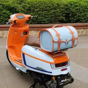 레트로 스쿠터 리어백 가죽 검정 가방 인조 시트백 중형