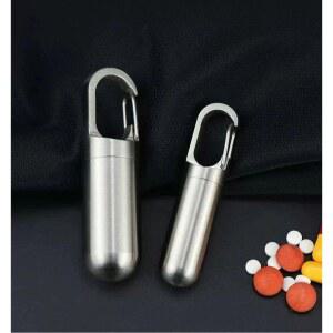 비상약 케이스 미니 스텐알약통 보관통 티타늄 알약상자 방수 키링 비상약
