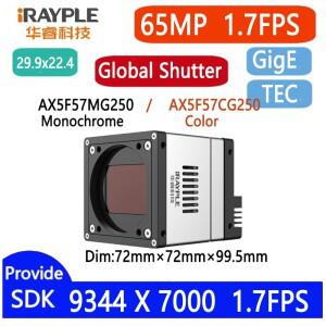 iRAYPLE 65MP 29.9x22.4mm GMAX3265 고해상도 대형 포맷 GigE 글로벌 셔터 머신 비전 영역 스캔 카메라 SDK