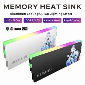 알루미늄 라디에이터 5V - 3핀 ARGB DDR3 컴퓨터 데스크탑 메모리 모듈 쿨링 키트