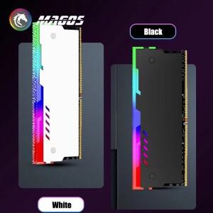 컴퓨터 메모리 히트싱크 RGB 램 쿨러 DDR4 아머 쉘 베스트 5V 어드레서블 LED 블랙/화이트 2개 팩