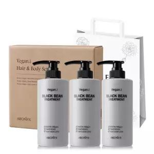 [아로닉스] 비건아이 블랙빈 탈모완화 헤어세트 (트리트먼트3개)/ 5세트구매시+1세트