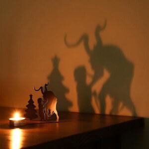 실리파인 크리스마스 트리 위한 펀 크램퍼스 호러 테이블탑 홀더 데코 장식 섀도우 캔들 홈 메탈 스탠드를 크램퍼스와