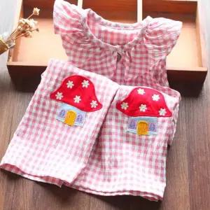 레트로 블루 체크 수 린넨코튼 컬러 반 린넨원단 미터