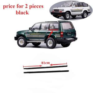 토요타 랜드크루저 LC80 LX450 1991-1998 81cm 몰딩 벨트 라인 75670-60010용 블랙 외부 세 번째 창문 2개