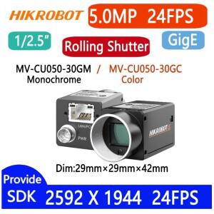 HIKVISION 5MP 1/2.5'' AR0521 GigE/POE/USB3.0 롤링 셔터 머신 비전 영역 스캔 카메라 CU050-30GM