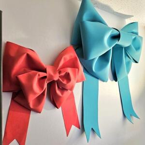 [2개구성] DIY 대형 왕리본 웨딩카 파티 선물 새차 매장 빅 장식 포장 이벤트 NWFHGFNM