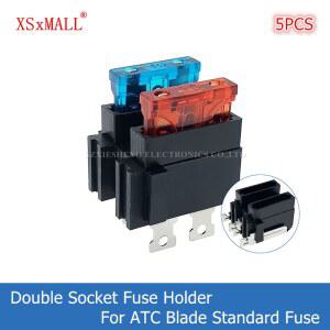 5PCS 중형 자동차 퓨즈 홀더 40A/32V PCB 패널 장착 ATC ATO 블레이드 표준 퓨즈용 수직 수평 이중 소켓