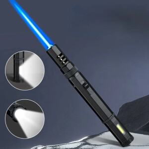 2025 고온 용접건 부탄 가스 토치 라이터, 다기능 탈부착 조명, 야외 휴대용 시가