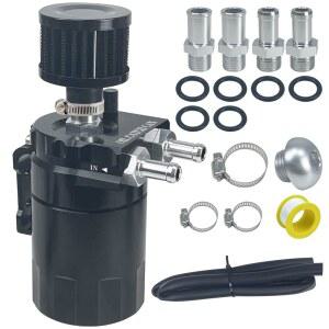 오일캐치탱크 300ml 배플 자동차 캐치 오토바이 닛플 블리저 원기둥형 필터 오일 알루미늄제 호스 오토바이크 범용 타입