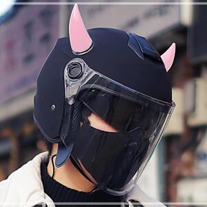 [2개구성] 삼에스주 악마뿔 스티커 오토바이 장식 헬멧 핑크 용품 삼에스 드레드락 악세사리 LW7CF5D5