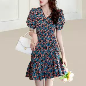 플라워 셔링 원피스 꽃무늬 여름 바캉스 휴양지 미니스커트