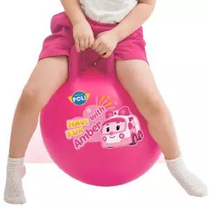 여아 로보카폴리 핑크 점핑볼 유아 짐볼 승용 장난감 체육놀이 어린이집 키즈