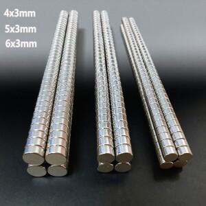 50-1000pcs 미니 소형 소형 라운드 자석 4x3 5x3 6x3mm 냉장고 공예 Diy 사무실 차고 도구 홈 장식 4x3 5x3