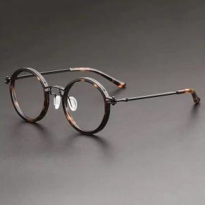 티타늄안경테 남성용 클래식 라운드 안경테 디자인 초경량 풀림 데일리 레트로 액세서리 힙스