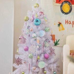 귀여운 트리 오너먼트 세트 A세트 도자기 파티 작은 테이블 캠핑 미니 플러피 산타