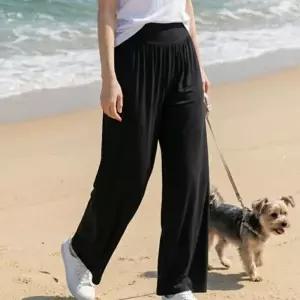 여성 요가 운동 하이웨이트 모달 9부 와이드 팬츠 바지