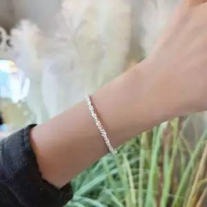 SS1051 여성 눈꽃 체인 줄 팔찌 유니크 데일리 은팔찌 실버 925