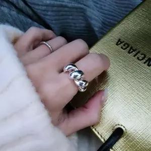 S148 여성 꽈배기 볼드 반지 여성 링 데일리 은반지 (실버 925)