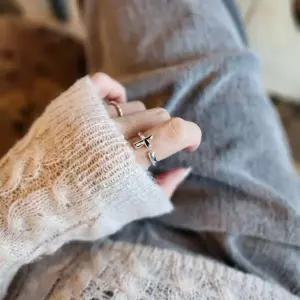 S159 여성 십자 오픈링 반지 여성 링 데일리 은반지 (실버 925)