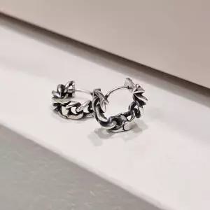 S5015 여성 엔틱 체인 디자인 원터치 귀걸이 유니크 은 이어링 실버925