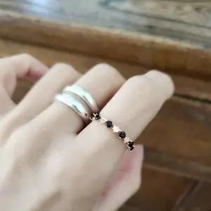 S200 여성 큐빅 포인트 반지 여성 링 데일리 기본 은반지 (실버 925)