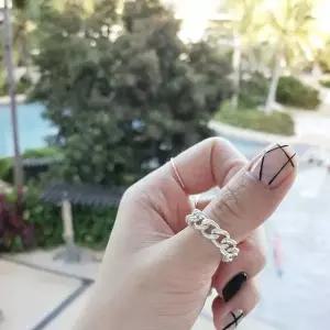 S104 여성 7미리 체인 반지 유니크 데일리 은반지 (실버 925) 우정반지