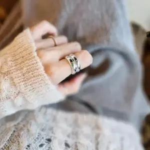 여성 4돈 무광 유광 실버 가락지 반지 여성 링 데일리 은 반지